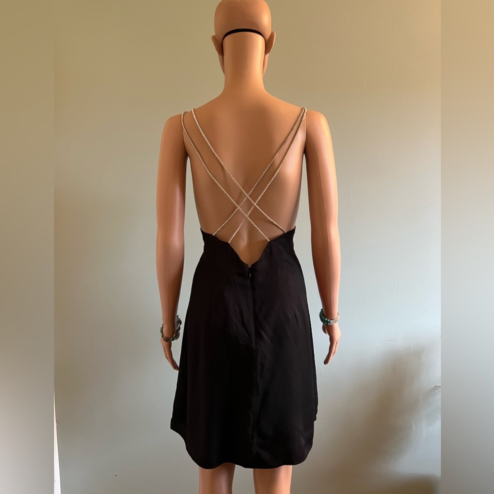 H&M Black Strappy Mini Dress size L